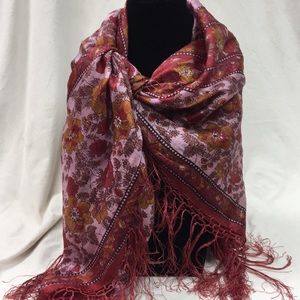 Red Floral Scarf